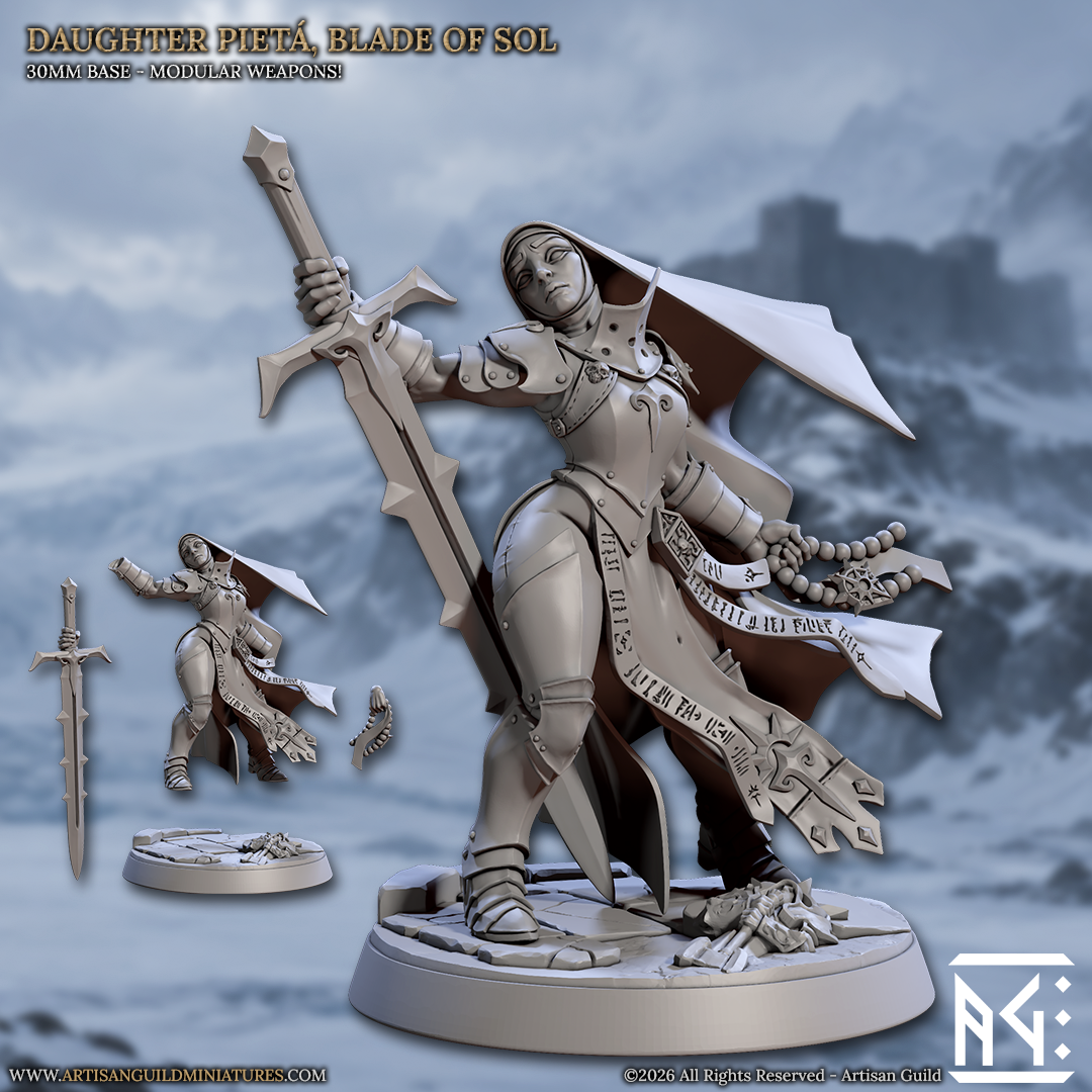 Pieta, Blade of Sol | Requiem Daughters of Sol | Unpainted Miniature