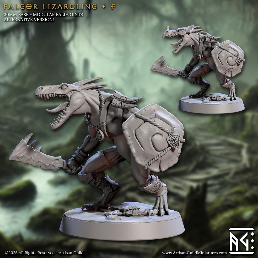 Lizardling, Pose F - Lizardman of Falgor - Unpainted Miniature
