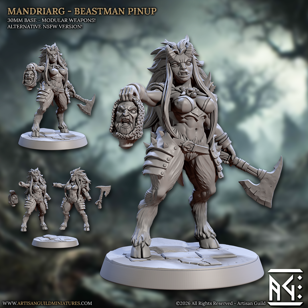 Mandriarg - Pinup - Rise of the Beastmen - 32mm Scale - Unpainted Miniature