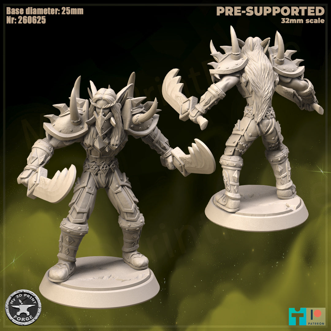 Elf Warrior, Classic Armor - 32mm Scale - Unpainted Miniature