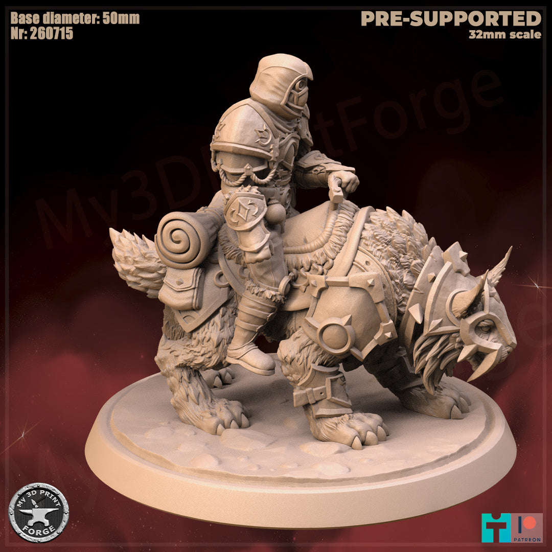 Rogue, Human Tribe, Mounted - 32mm Scale - Unpainted Miniature