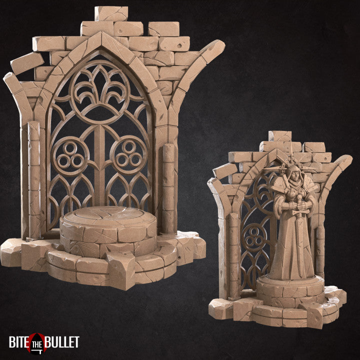 Temple Terrain - War Sisters Set - Unpainted Miniature