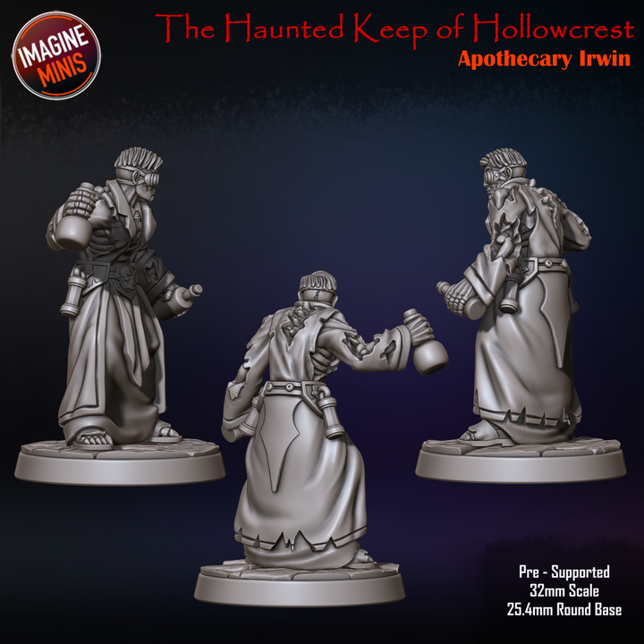 Apothecary Irwin | Haunted Keep of Hollowcrest | Unpainted Miniature