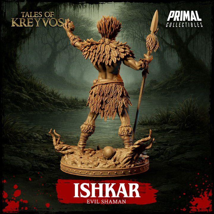 Ishkar, Evil Shaman - Tales of Kreyvos - Unpainted Miniature