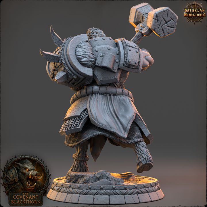 Molga Embertusk, Boarfolk - The Covenant of Blackthorn - Unpainted Miniature