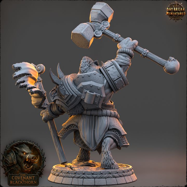 Sarnath Gloomhide, Boarfolk - The Covenant of Blackthorn - Unpainted Miniature