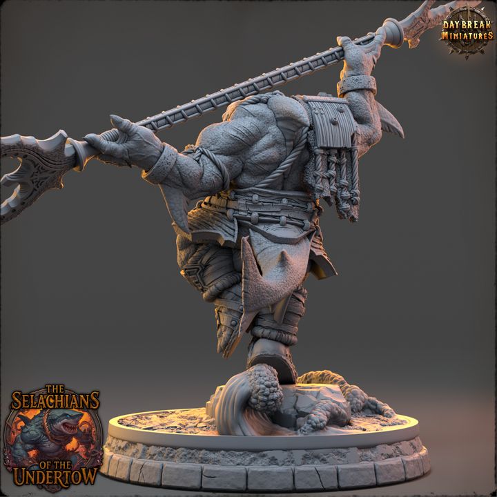 Thressik of the Deep, Sharkfolk - The Selachians of the Undertow - Unpainted Miniature