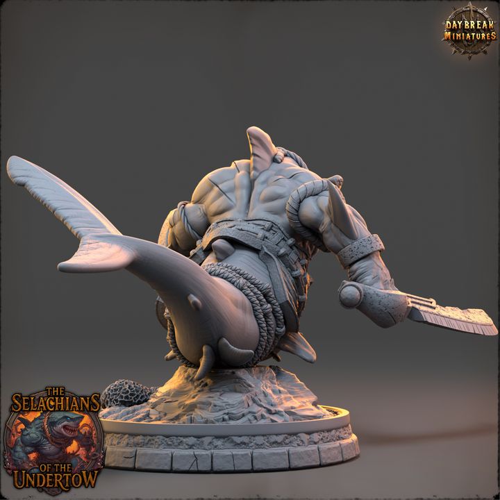 Veshraak Onefin, Sharkfolk - The Selachians of the Undertow - Unpainted Miniature