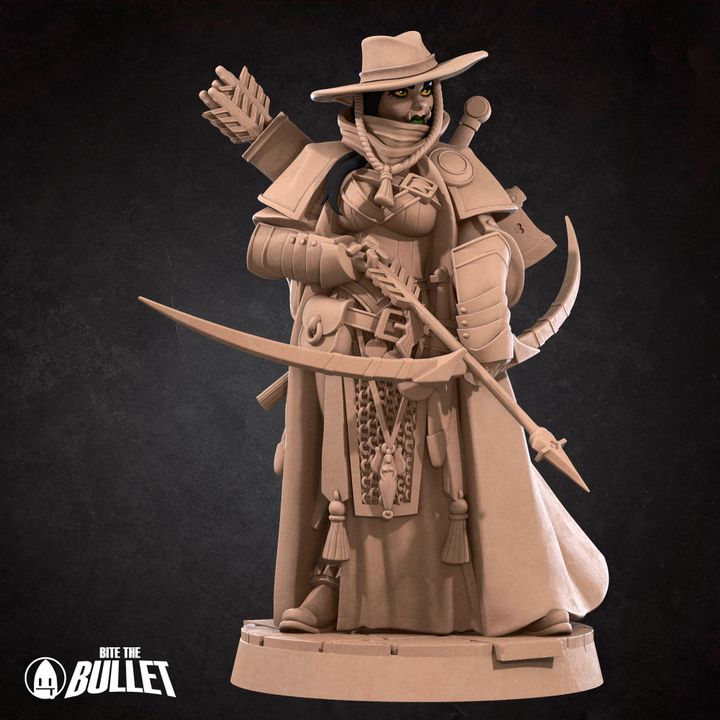 Half-Orc Ranger Vindicator | 32mm, 35mm Scale | Unpainted Miniature