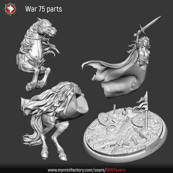 War, Apocalyptic Horseman | Sisters of the Apocalypse | Unpainted Miniature