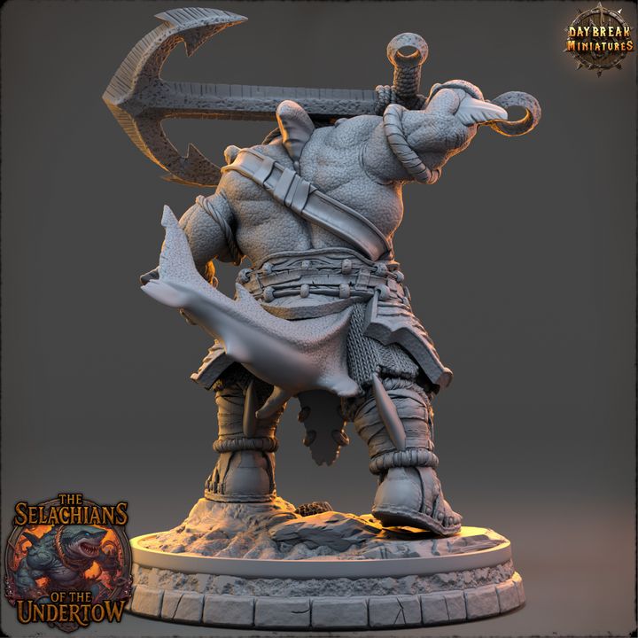 Yethra Coilblood, Sharkfolk - The Selachians of the Undertow - Unpainted Miniature