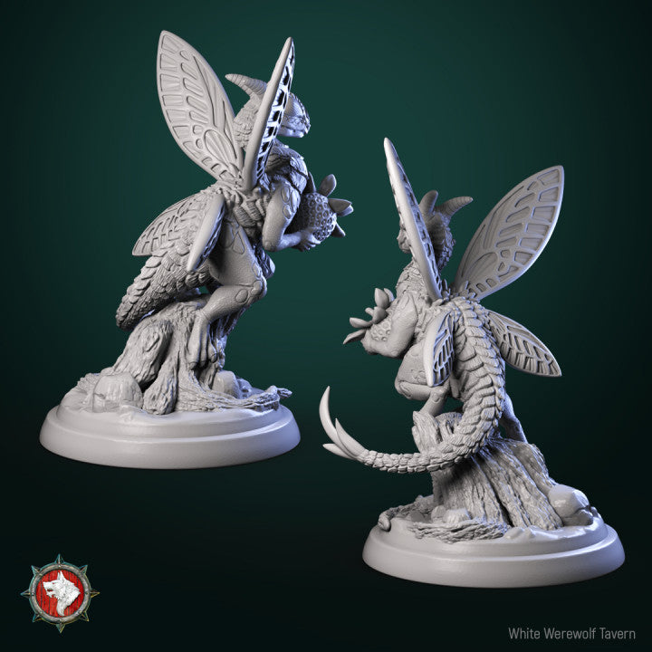 Fey Dragon with Strawberry - Unpainted Miniature
