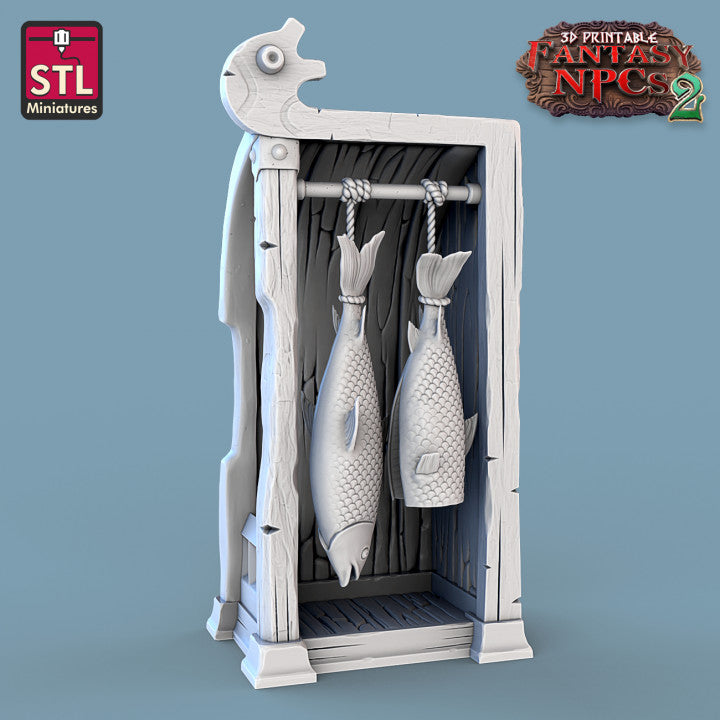 Fish Vendor Set - Fishmonger Miniature - NPC Set
