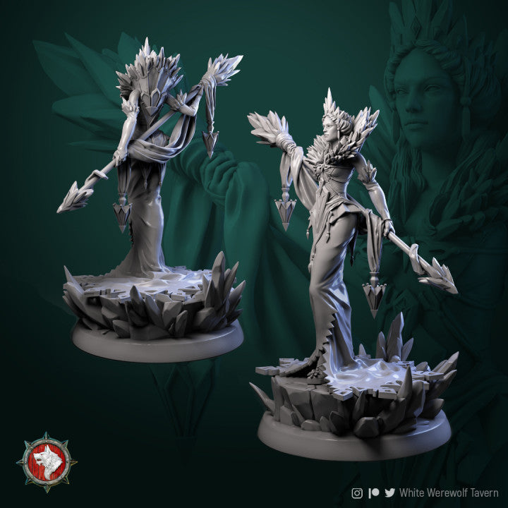 Helga the Frost Witch - 32mm, 75mm Scale - Unpainted Miniature