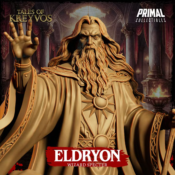 Eldryon, Wizard Specter - Tales of Kreyvos - Unpainted Miniature