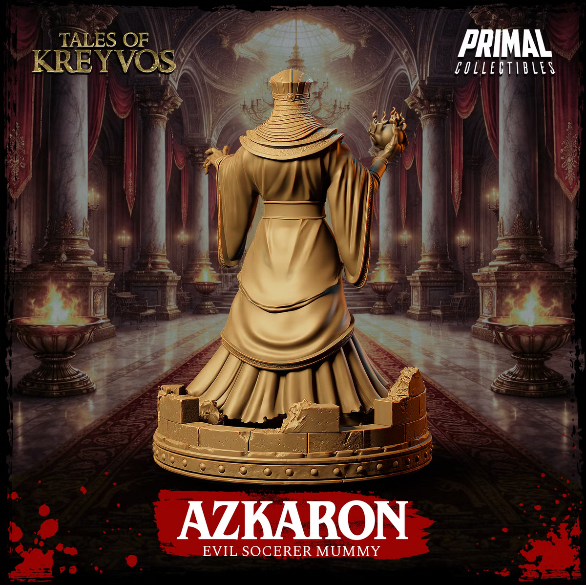 Azkaron, Mummy Sorcerer - Tales of Kreyvos - Unpainted Miniature