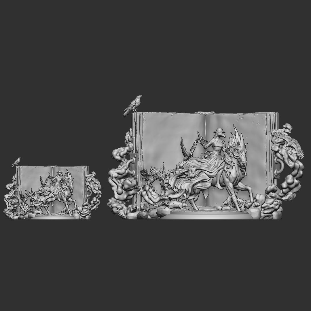 Plague, Apocalyptic Horseman, Diorama | Sisters of the Apocalypse | Unpainted Miniature