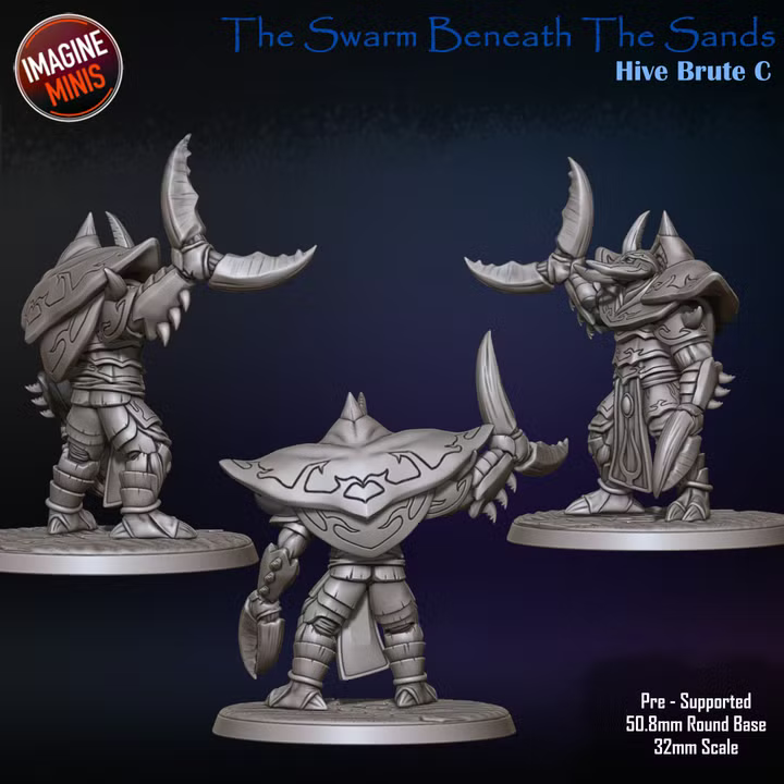Hive Brutes, 3 Poses - Swarm Beneath Sands - Unpainted Miniature