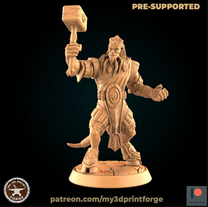Horned Humanoid Shaman - Unpainted Miniature