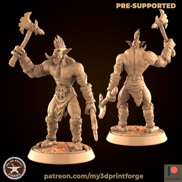 Male Troll Barbarian - Unpainted Miniature