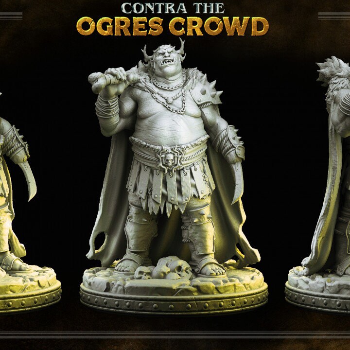 Gundahar, Ogre Overlord - Contra the Ogres Crowd - Masters of Dungeons Quest - Unpainted Miniature