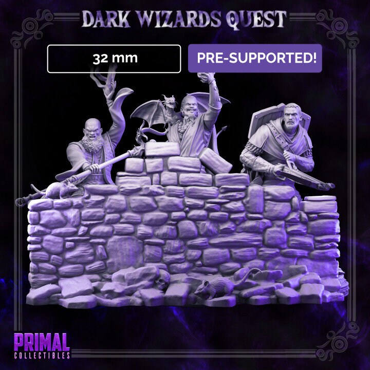 Walls - Dark Wizards Set - Masters of Dungeons Quest - Unpainted Miniature