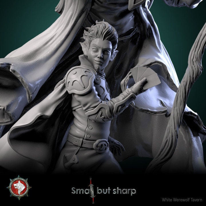 The Gambler - Halfling Warlock - Unpainted Miniature