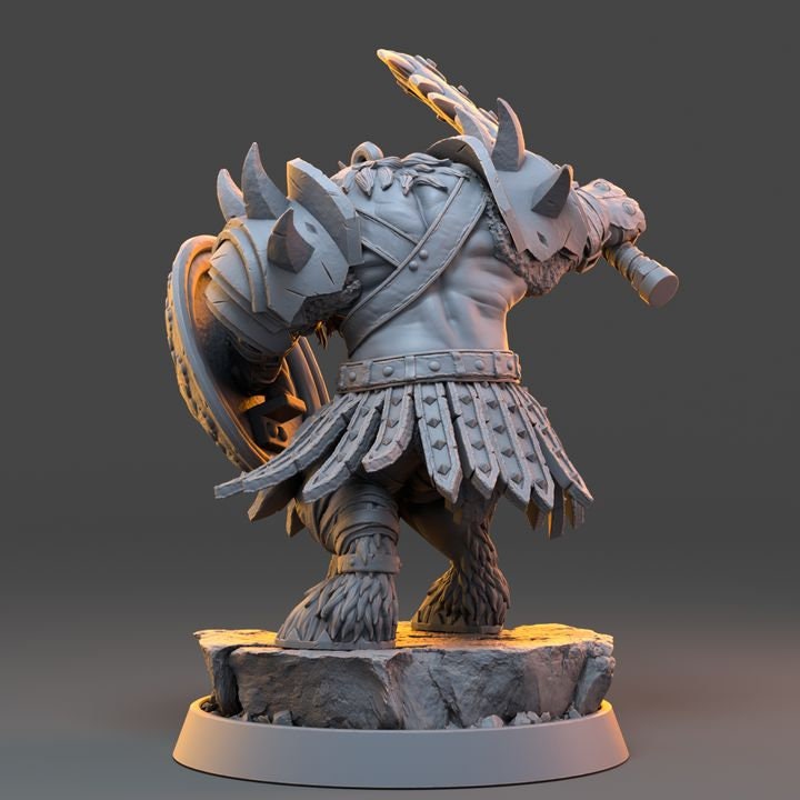 Goroth Warhowl - The Ironmane Minotaurs of Emberhold - Unpainted Miniature