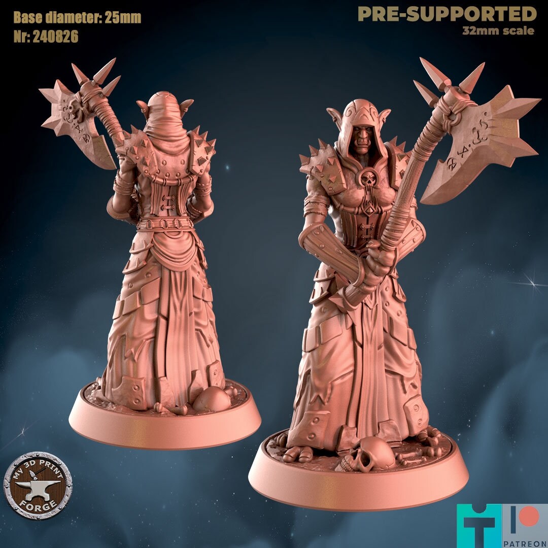 Troll Female Death Knight - 2 Poses - Unpainted Miniature