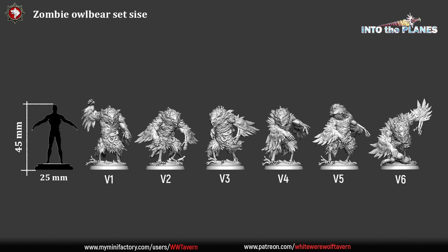 Zombie Owlbears - Into the Planes Set - Unpainted Miniature