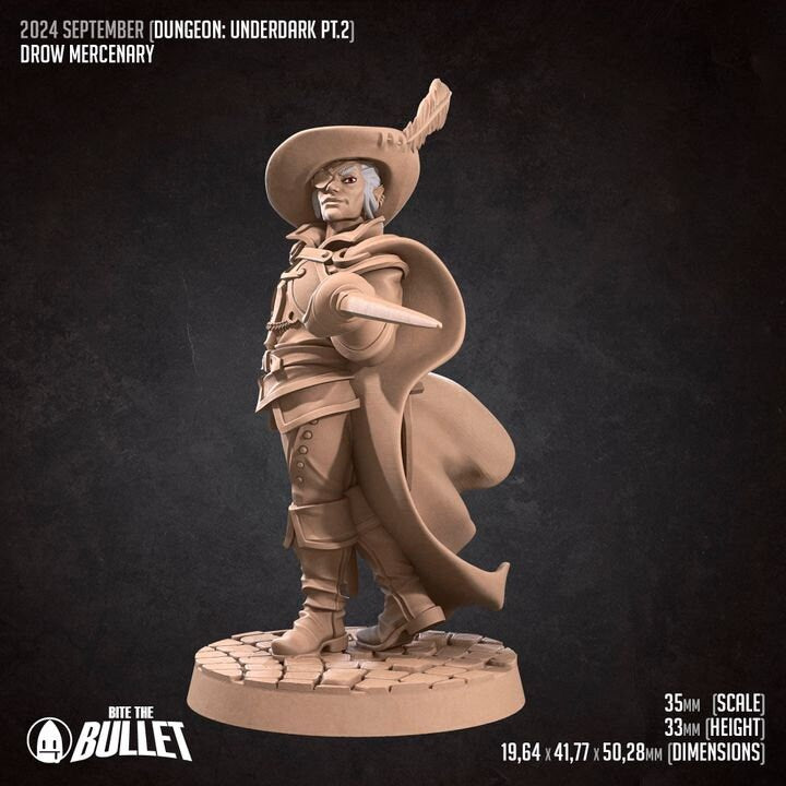 Drow Mercenary - Unpainted Miniature