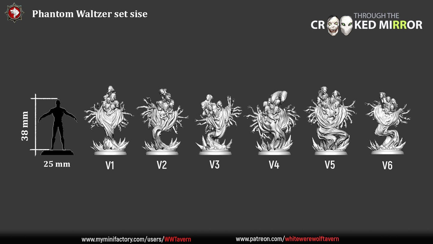 Phantom Waltzers - Through the Crooked Mirror - 32mm Scale - Unpainted Miniature for DnD, Pathfinder, Tabletop RPGs - White Werewolf Tavern