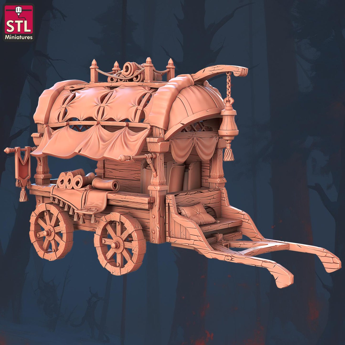 Flying Carpet Vendor Set - Townsfolk & NPCs - 32mm Scale - Unpainted Miniature for DnD, Pathfinder, Tabletop RPGs, Dioramas - STL Miniatures