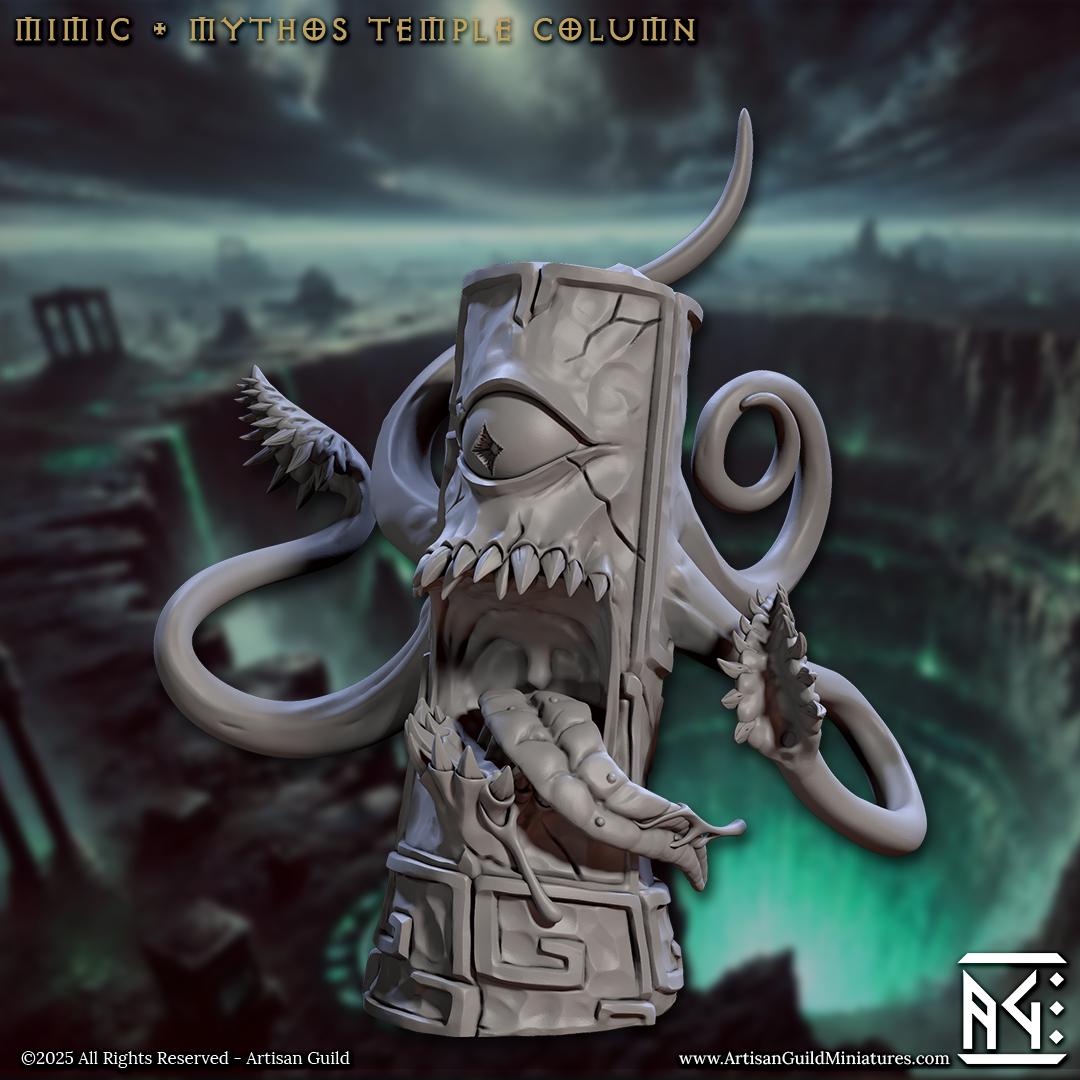 Mimic Column - Descent into the Hive - 32mm Scale - Unpainted Miniature for DnD, Pathfinder, Tabletop RPGs - Artisan Guild