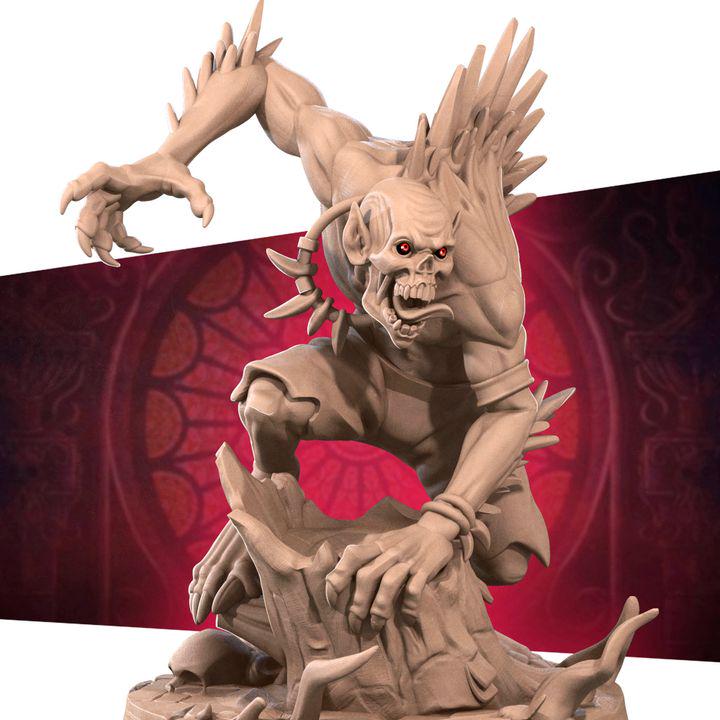 Vampire Ghoul - 32mm, 35mm Scale - Unpainted Miniature for DnD, Pathfinder, Tabletop RPGs - Bite the Bullet