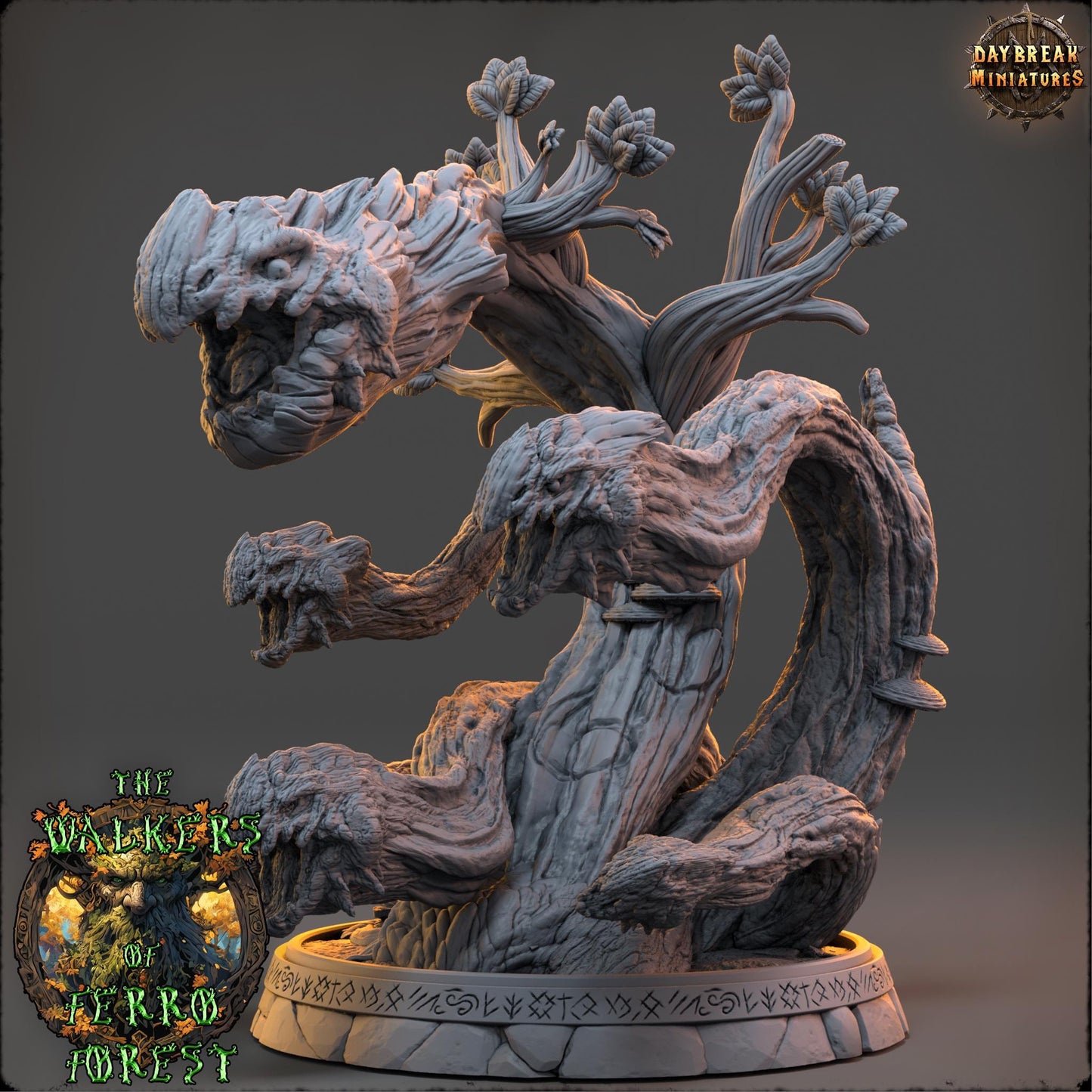 Growling Boneweed, Plant Hydra - 32mm Scale - Unpainted Miniature for DnD, Pathfinder, Tabletop RPGs - Daybreak Miniatures
