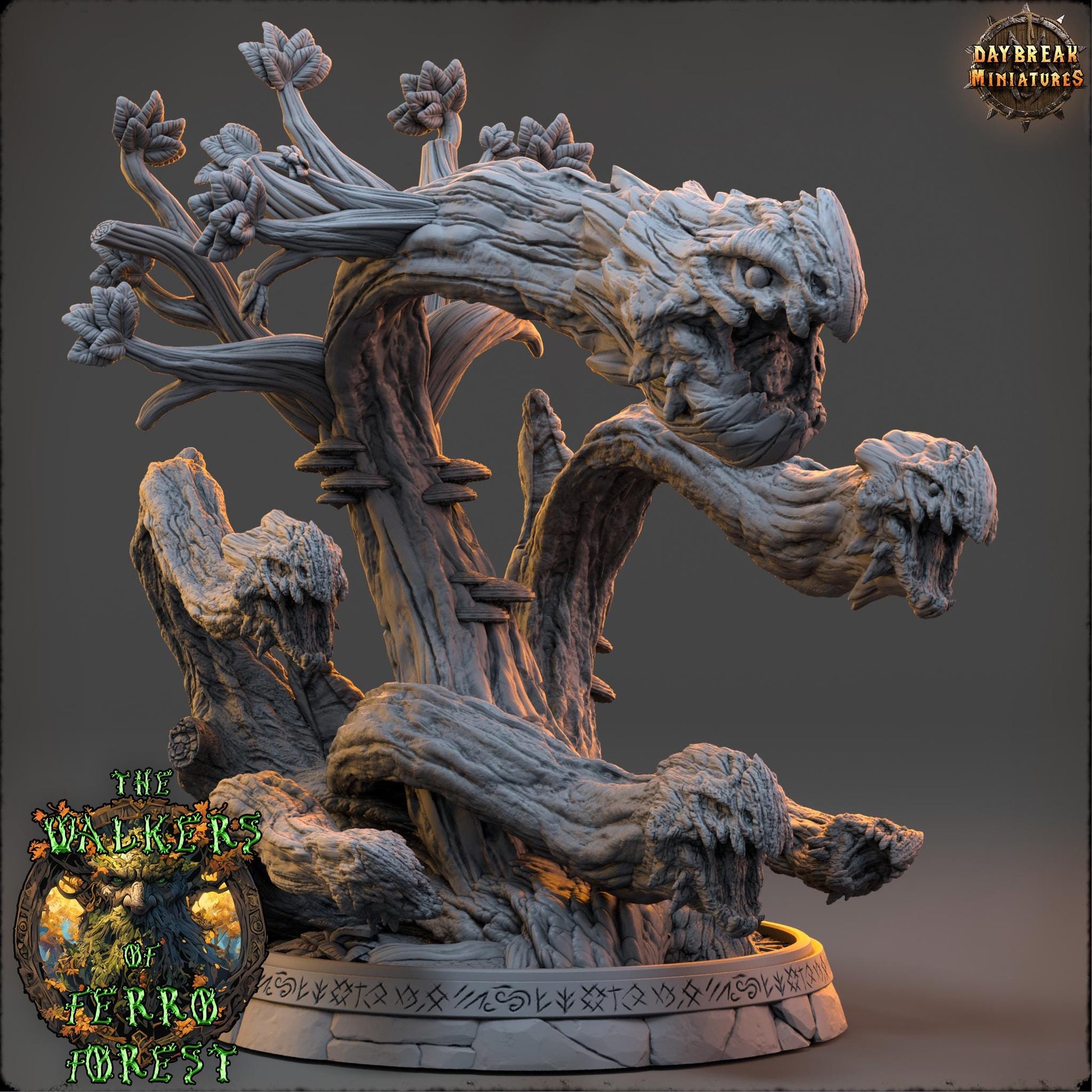 Growling Boneweed, Plant Hydra - 32mm Scale - Unpainted Miniature for DnD, Pathfinder, Tabletop RPGs - Daybreak Miniatures