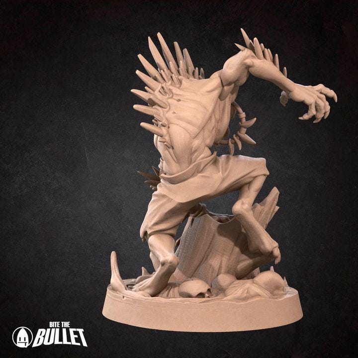 Vampire Ghoul - 32mm, 35mm Scale - Unpainted Miniature for DnD, Pathfinder, Tabletop RPGs - Bite the Bullet
