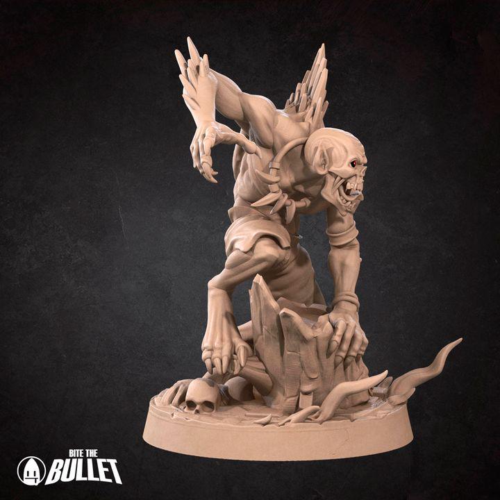 Vampire Ghoul - 32mm, 35mm Scale - Unpainted Miniature for DnD, Pathfinder, Tabletop RPGs - Bite the Bullet