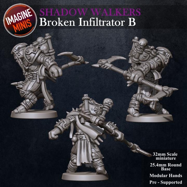 Broken Infiltrator, B - Shadow Walkers Set - Unpainted Miniature