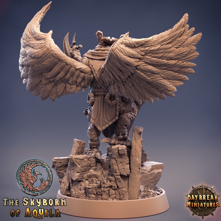 Feero Overglide - Birdfolk Fighter - Unpainted Miniature