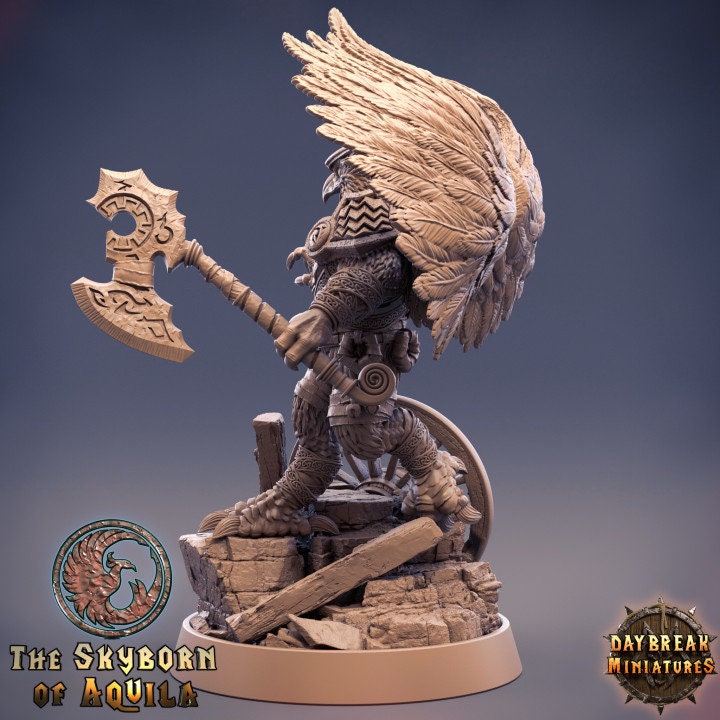 Airo Skycrusher - Birdfolk Fighter - Unpainted Miniature