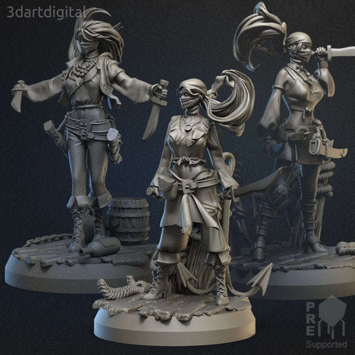 Female Pirate - Modular Miniatures - Unpainted Miniature