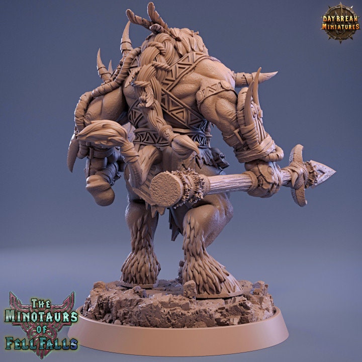 Tumnus Greathoove - Minotaur Spearman - Unpainted Miniature