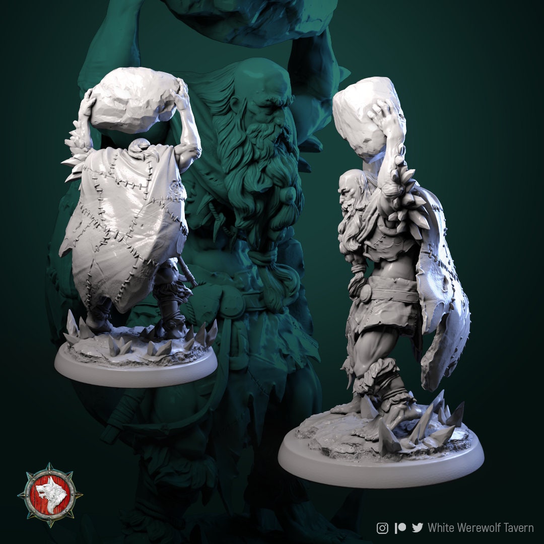 Frost Giant - Boulder - Unpainted Miniature