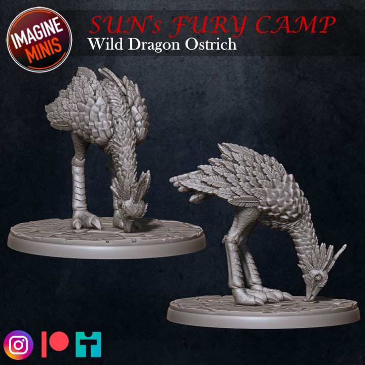 Wild Dragon Ostrich - Unpainted Miniature