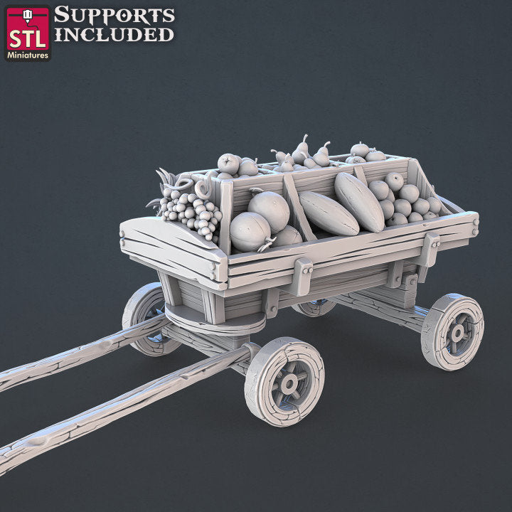 Fruit Cart - 32mm Scale - Unpainted Miniature