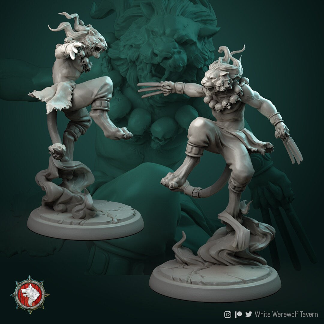 Tabaxi Males - Unpainted Miniature