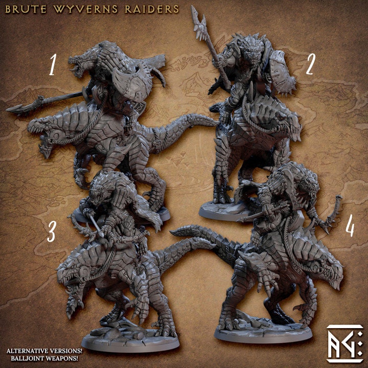 Mounted Lizardmen - Frostheart Set - Unpainted Miniature