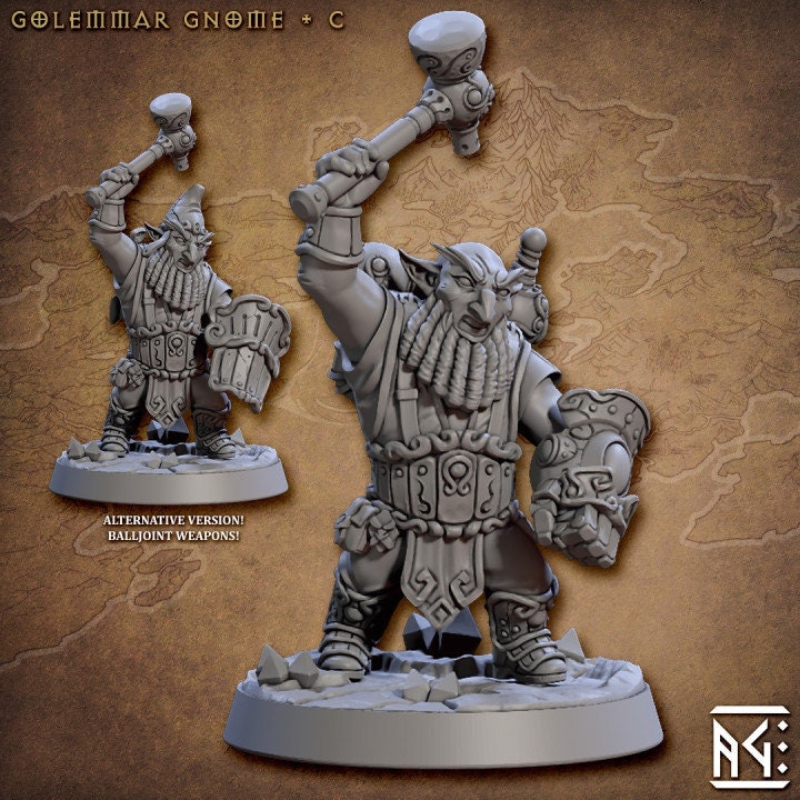 Golemmar Gnome - Pose C - Unpainted Miniature